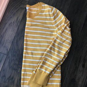 Yellow and white striped women’s sweater- Size S
